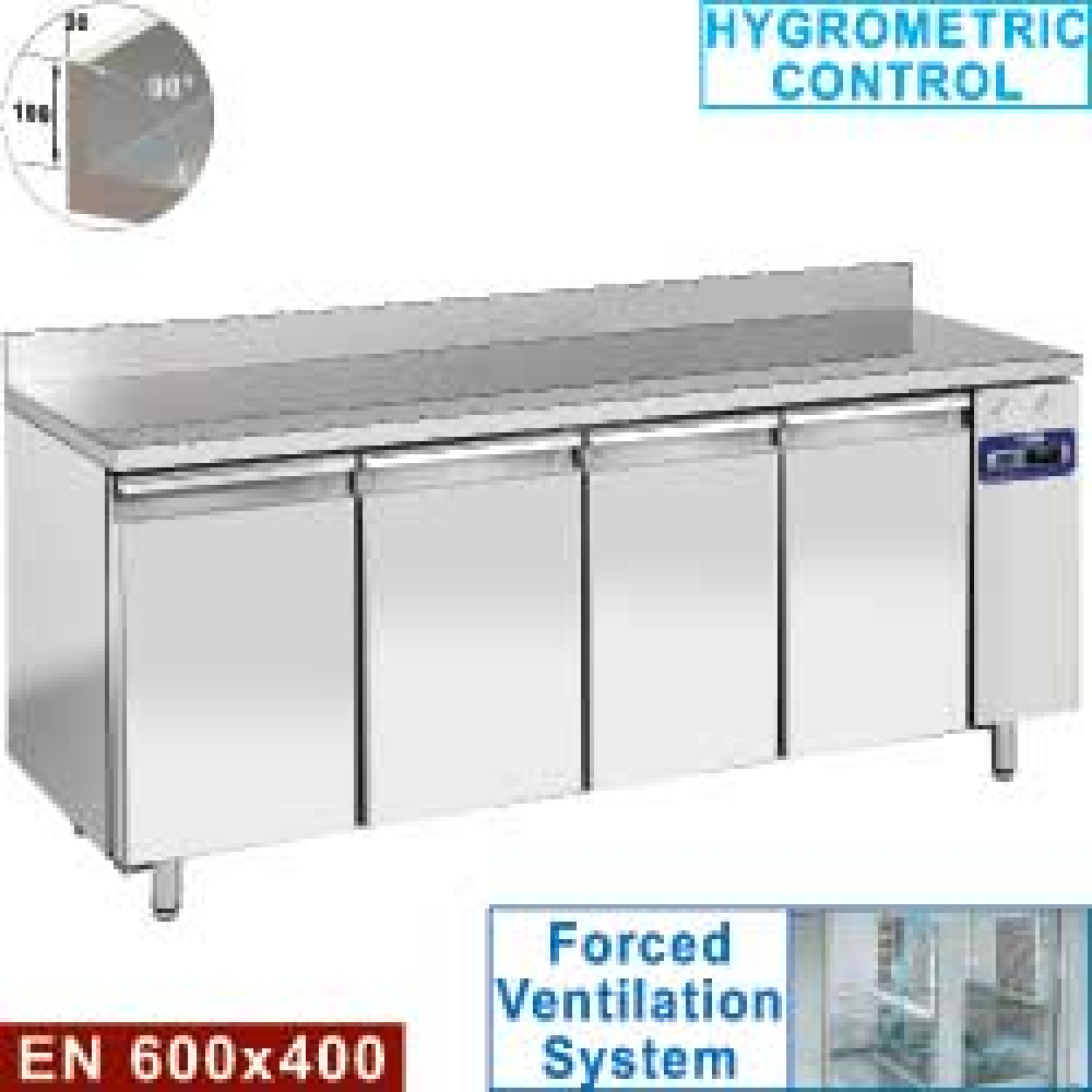 Diamond 800 MM / EN 600X400 Wandkühltisch, belüftet, 4 Türen EN 600x400, 760 Liter (ohne Aggregat)