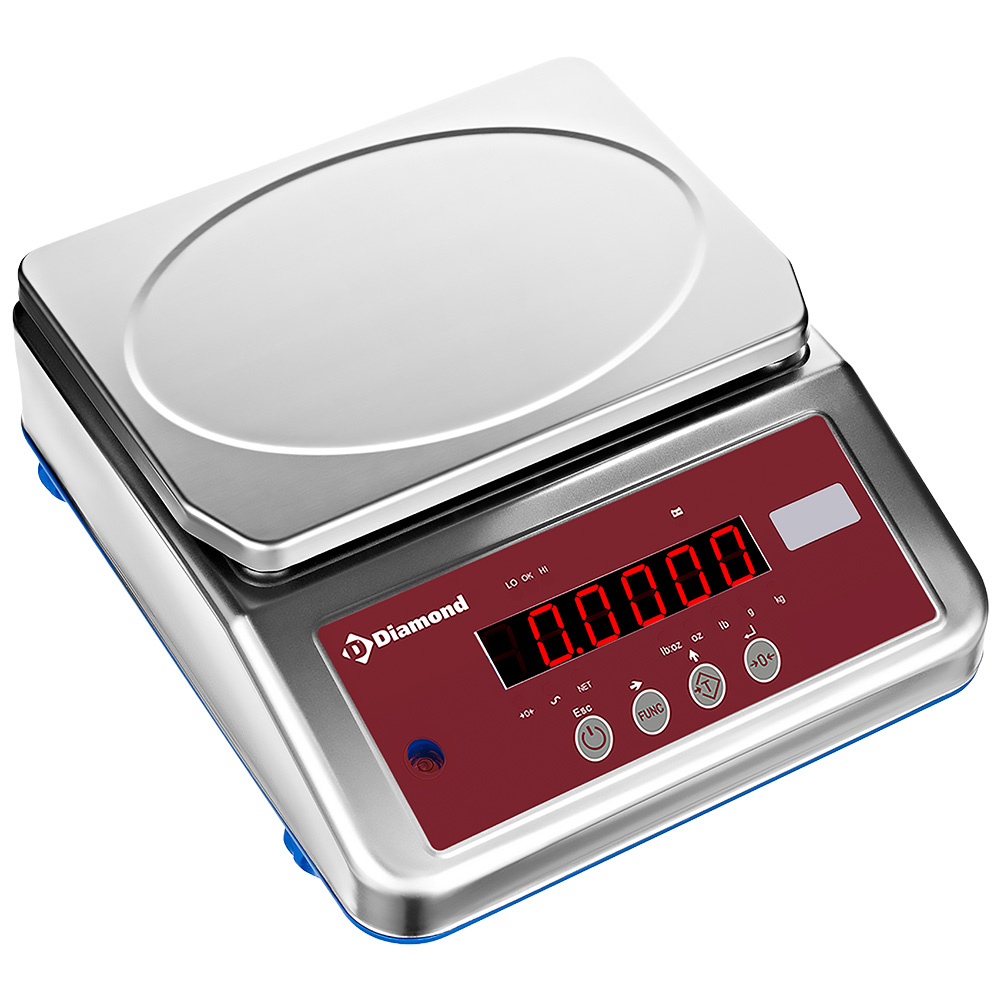 Diamond Kuechenwaage Elektronische Waage aus Edelstahl, 4Kg x 0,1g, IP68