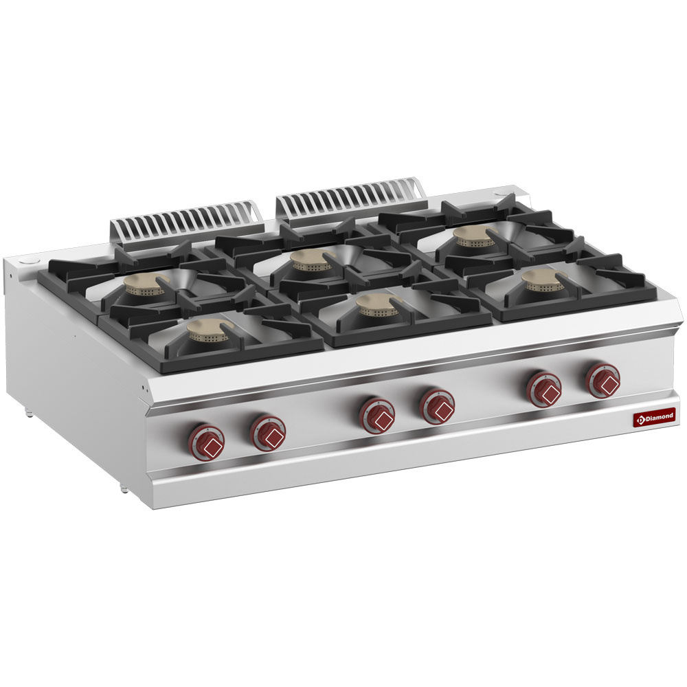 Diamond Kochserie OPTIMA 700 Gasherd mit 6 Brennern -Top-