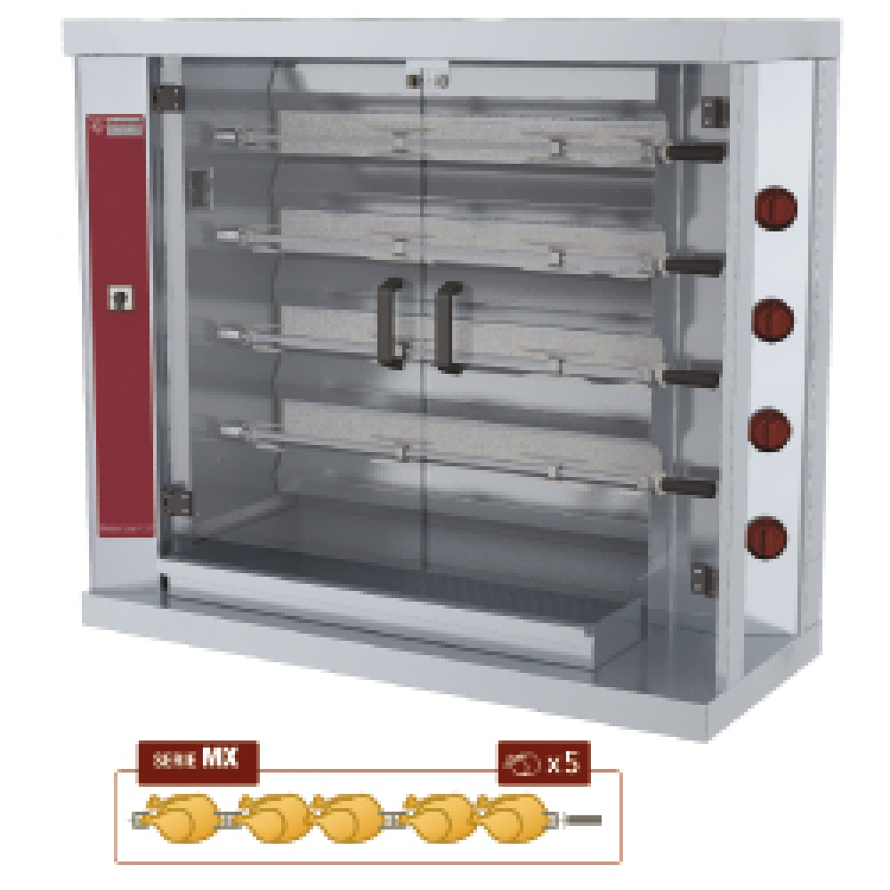 Diamond Hähnchengrill Hähnchengrill Gas, 4 Spieße (20 Hähnchen)