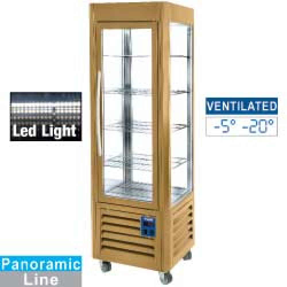 Diamond Vitrines T° positive & negative Panorama vitrine,  5 rostablage belüftet, 360 LT, Gold