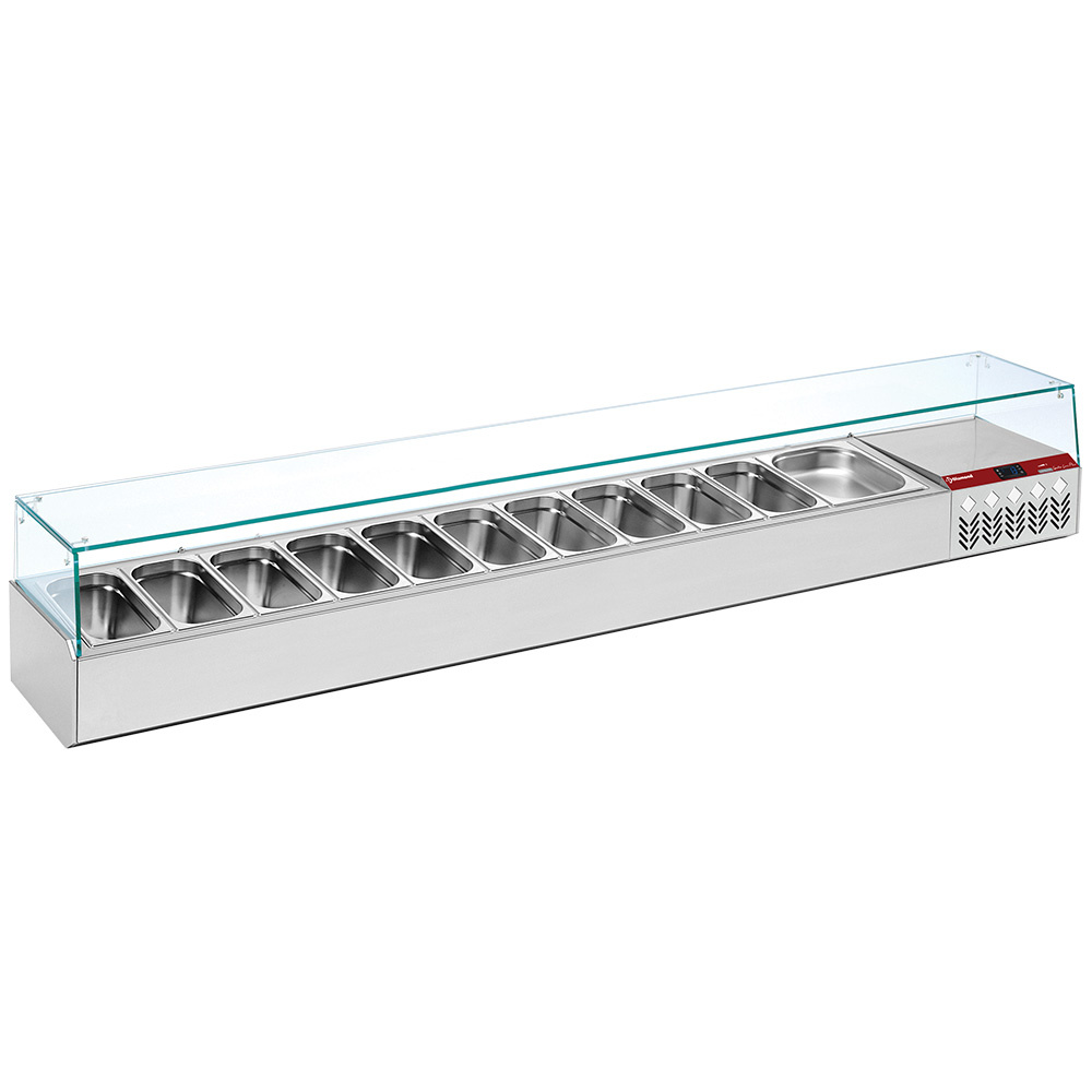 Diamond Kühlaufsatzvetrinen GN Kühlaufsatz GN 11x1/3, 1x1/9, mit gerader Glasscheibe