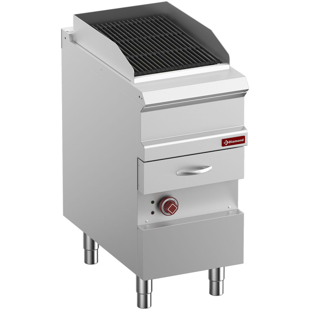 Diamond Kochserie OPTIMA 700 Elektrischer Dampfgrill, "doppelseitiger" Gusseisenrost, Modul 1/2
