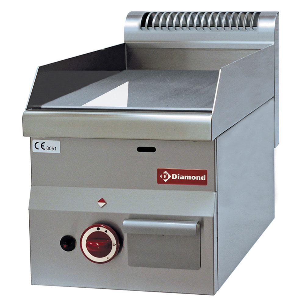 Diamond Kochserie PRO 600 Gas Grillplatte, glatt "verchromt" -Top-