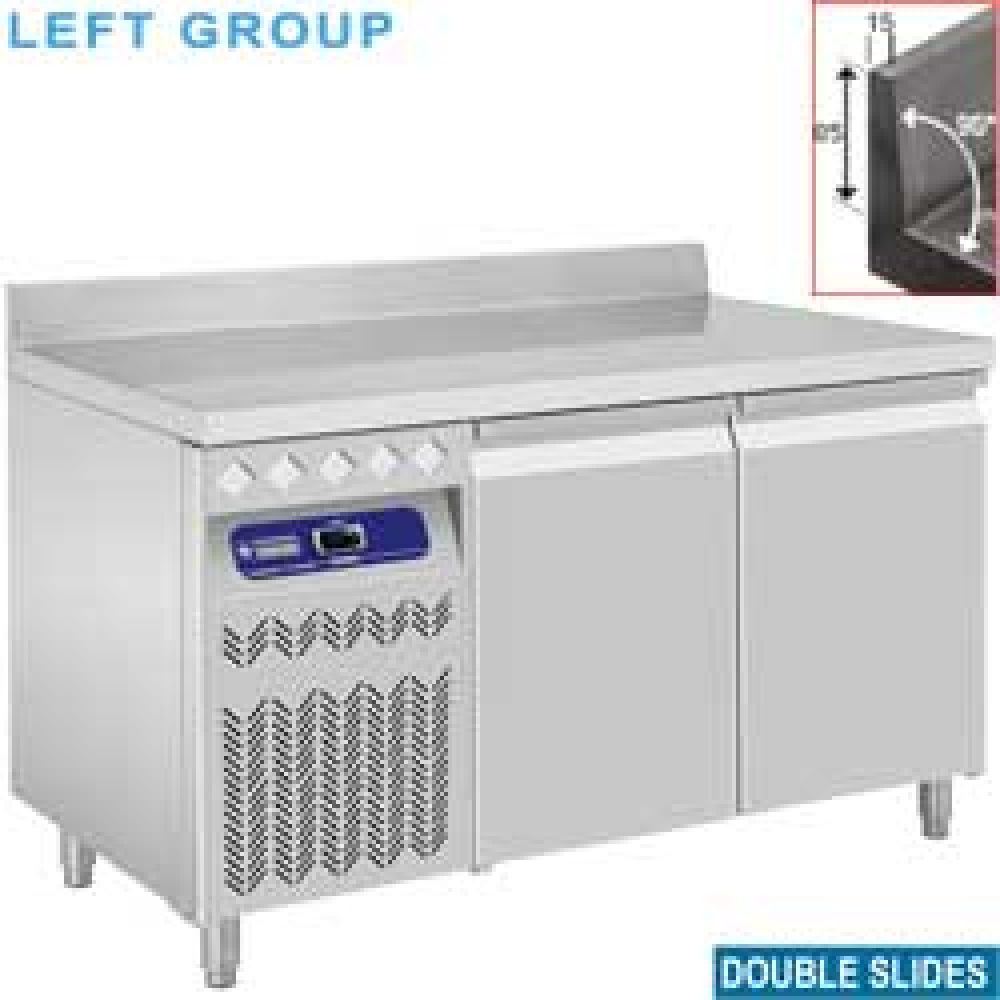 Diamond 700 MM / GN 1/1 Umluft- Kühltisch "für die Wand", 2 Türen GN 1/1, 260 Liter, Gruppe links