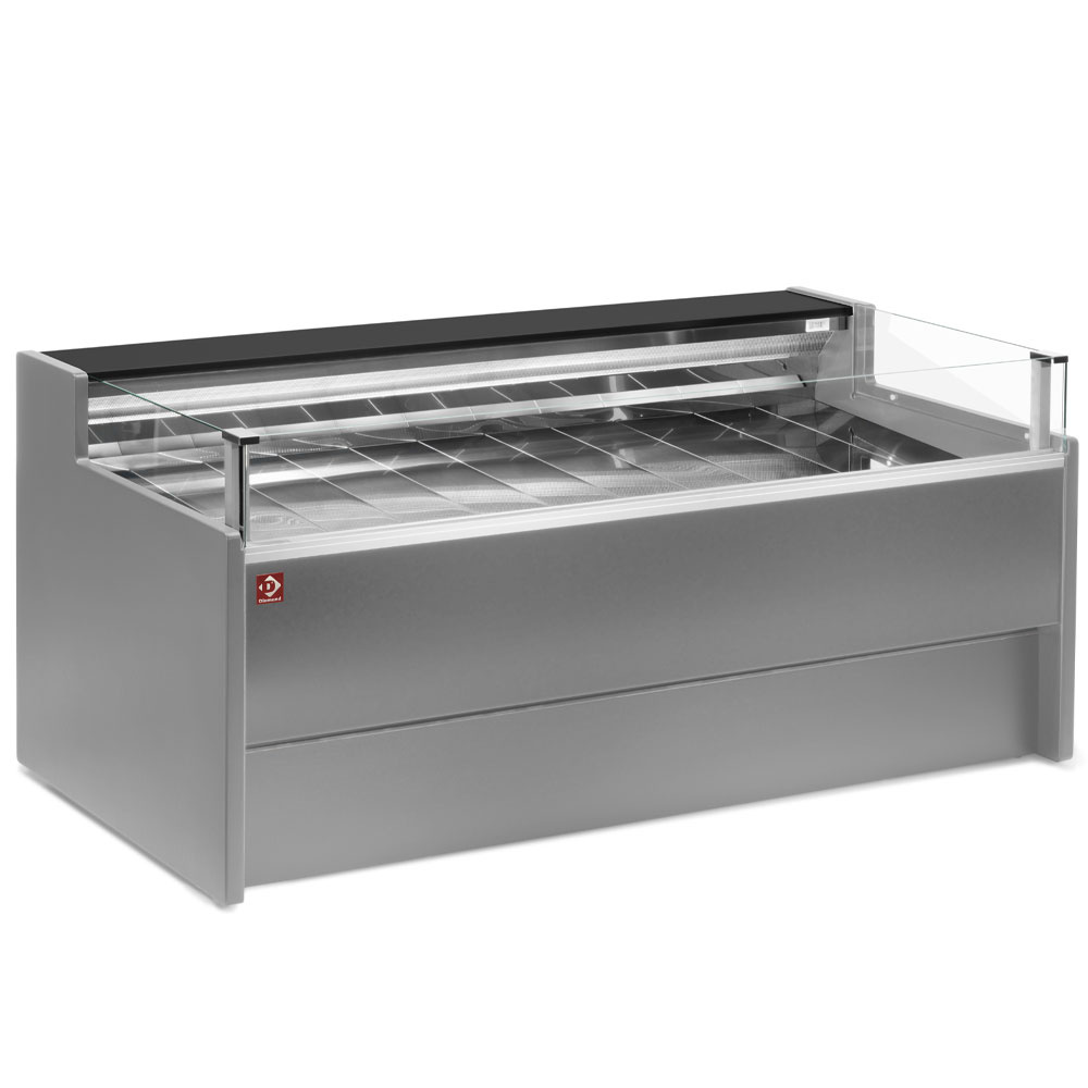 Diamond Vitrinen-Theken Gekühlte Theke mit Glas Self-service, belüftet, mit Reserve - GRAU