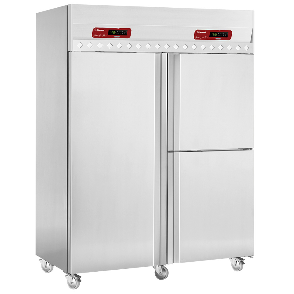 Diamond 1400 Lt / GN 2/1 Kühl und Fischschrank 700+350 & 350 Lit. 3 Türen GN 2/1 & 1/1, Auf Rädern