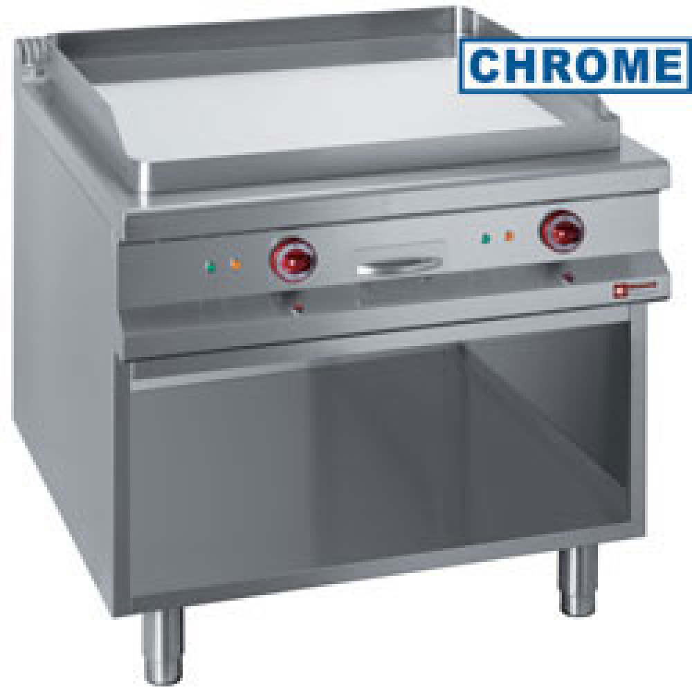 Diamond ELECTRIC Elektro Grillplatte glatt hartverchromt 50 µm auf offenem Unterschrank