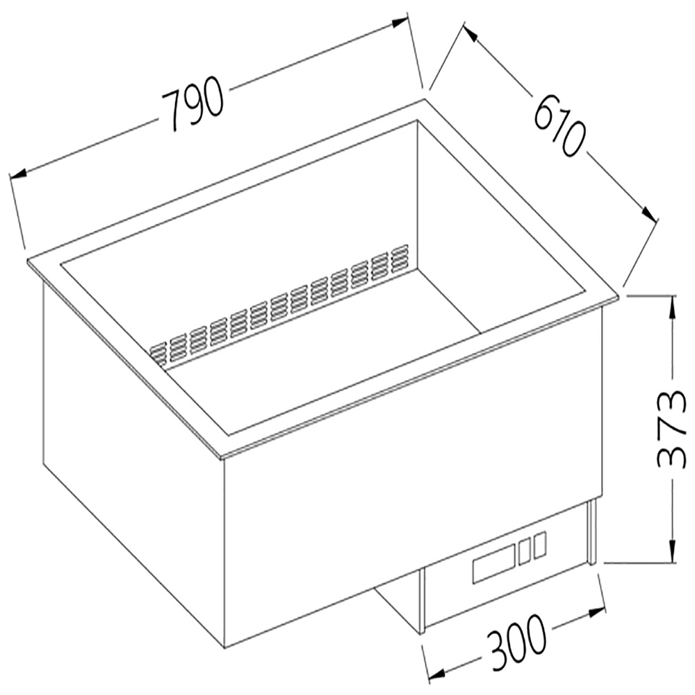 Diamond Self Drop In Element Bain-Marie 2 GN 1/1 - ausgetrocknet - belüftete