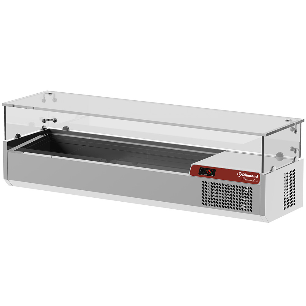Diamond Khl- und Gefriertische Saladette mit Glas 1400 mm.