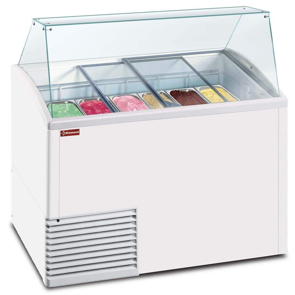 Diamond Gekühlt / Statiques Speiseeisausgabevitrine, 10 Behälter