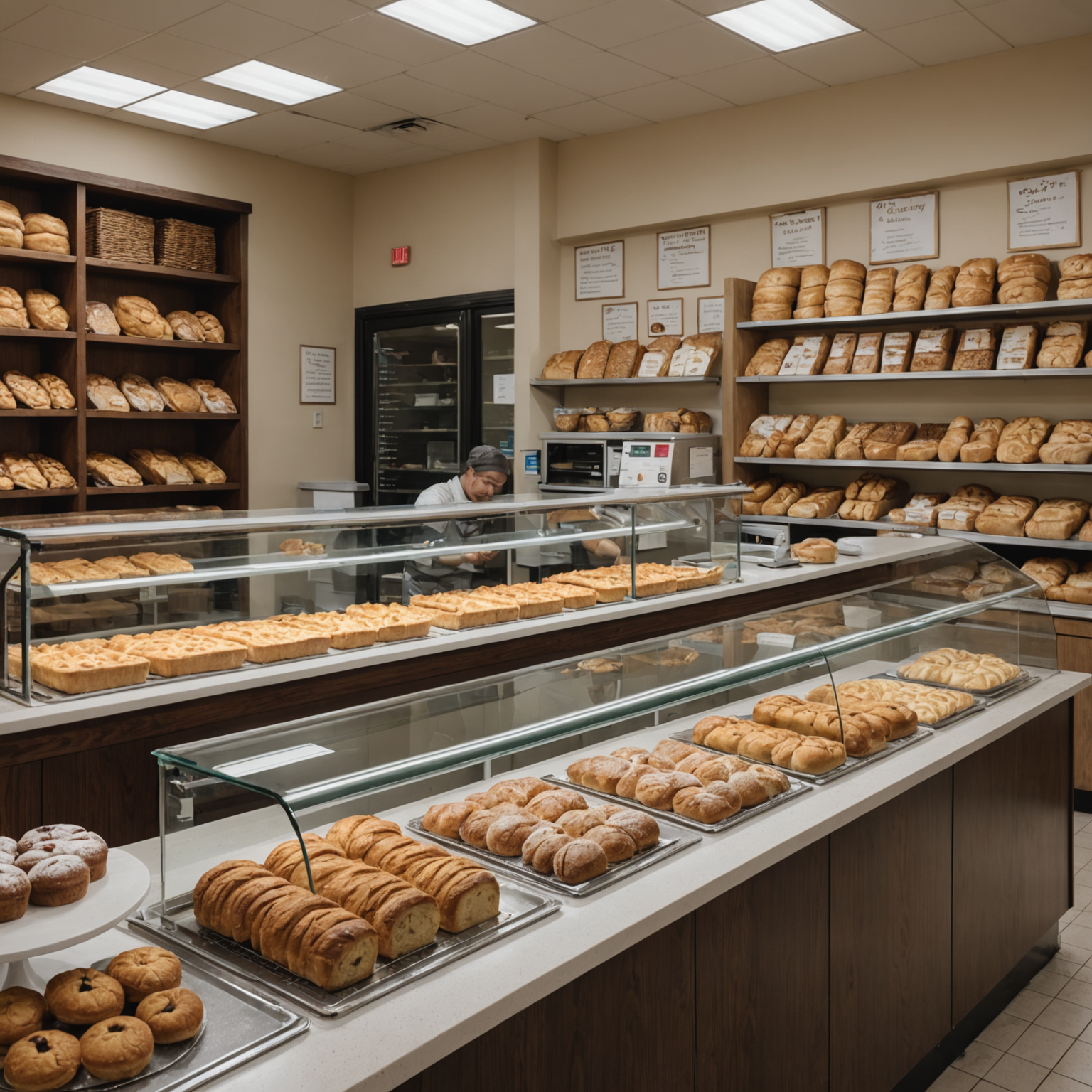 Frisch gebackenes Gebäck in einer Bäckerei