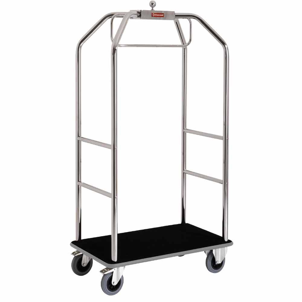 Diamond Rezeptionswagen Koffer- und Kleiderwagen "verchromt", 2 Rollen mit Bremse