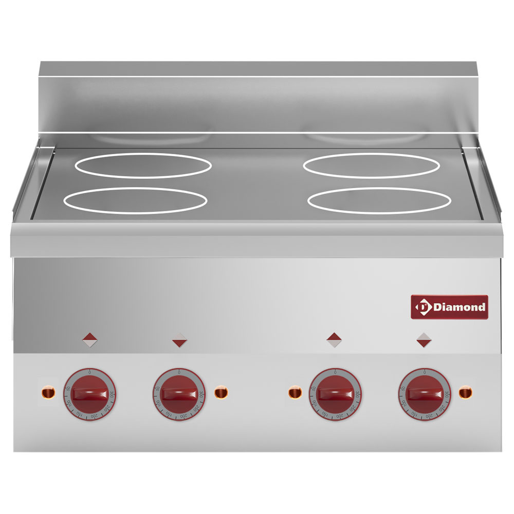 Diamond Kochserie PRO 600 Elektroherd 4 Cerankochflächen -Top-