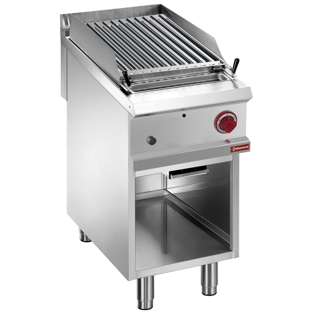 Diamond GAS Lavasteingrill, Modul 1/2, "doppelseitiger" Rost, offener Unterbau