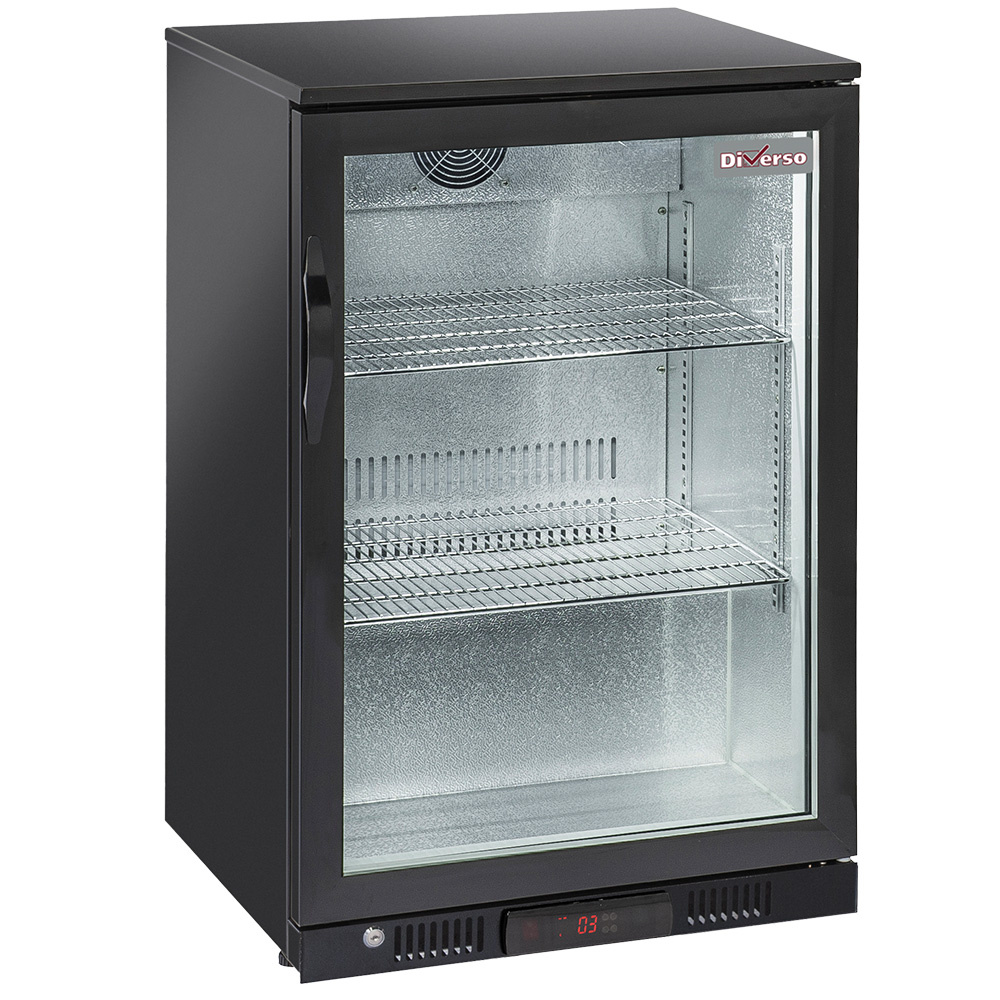 Diverso Flaschenkuehlschranke Belüfteter Flaschenkühler "Hinterbar", 1 1 Glas-Schwenktür