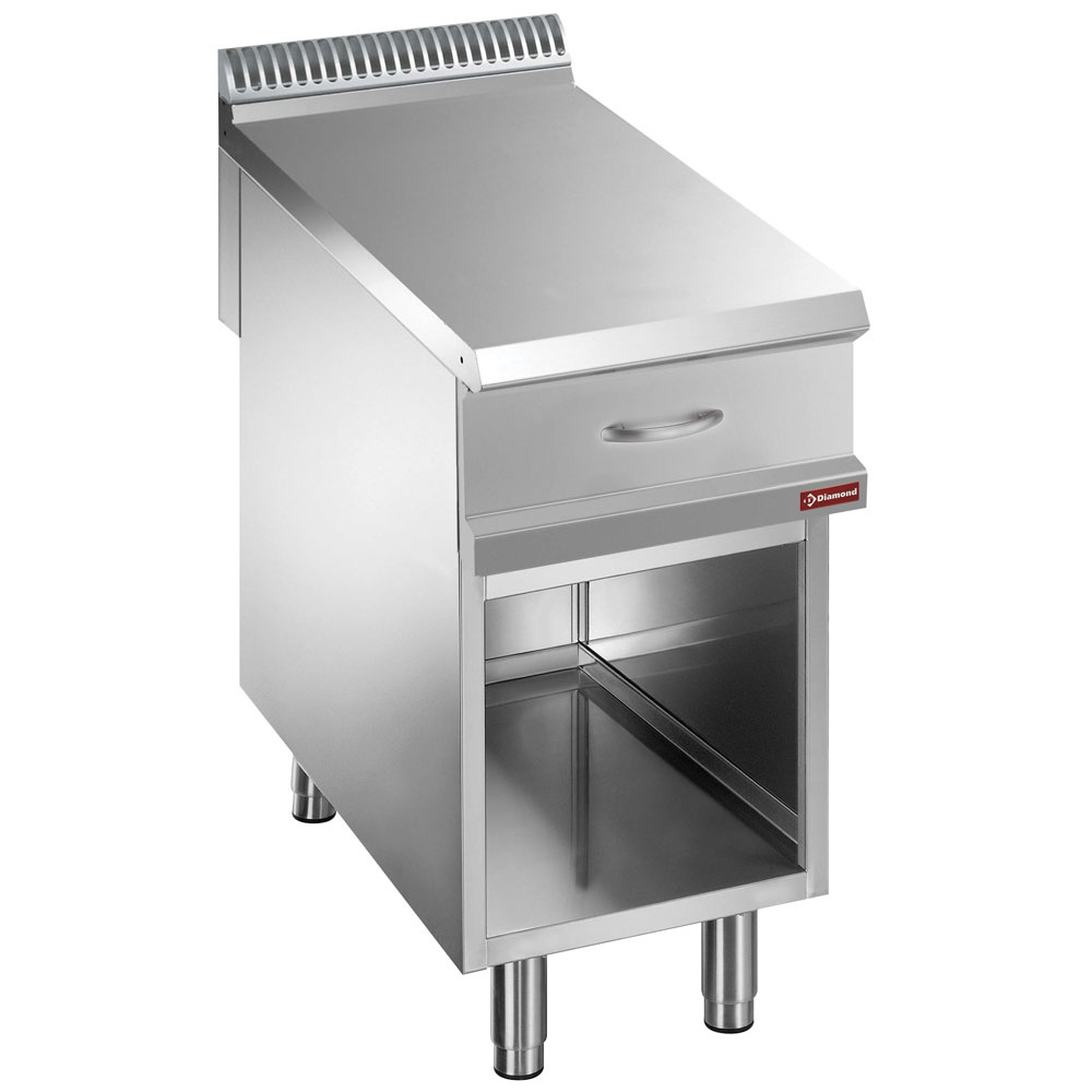 Diamond Kochserie 900 Neutrales Arbeitselement mit Schubladen GN, Modul 1/2, offener Unterbau