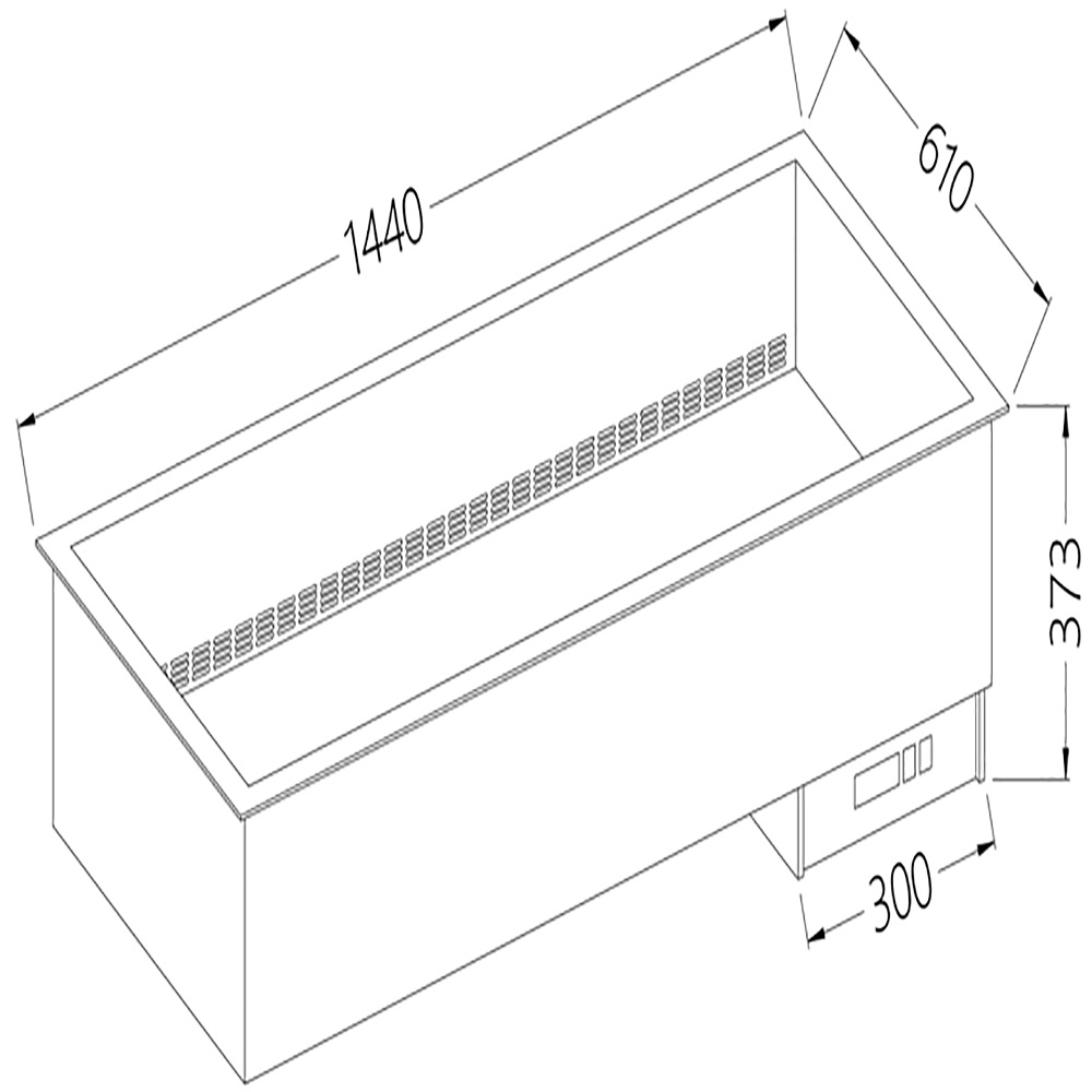 Diamond Self Drop In Element Bain-Marie 4 GN 1/1 - ausgetrocknet - belüftete