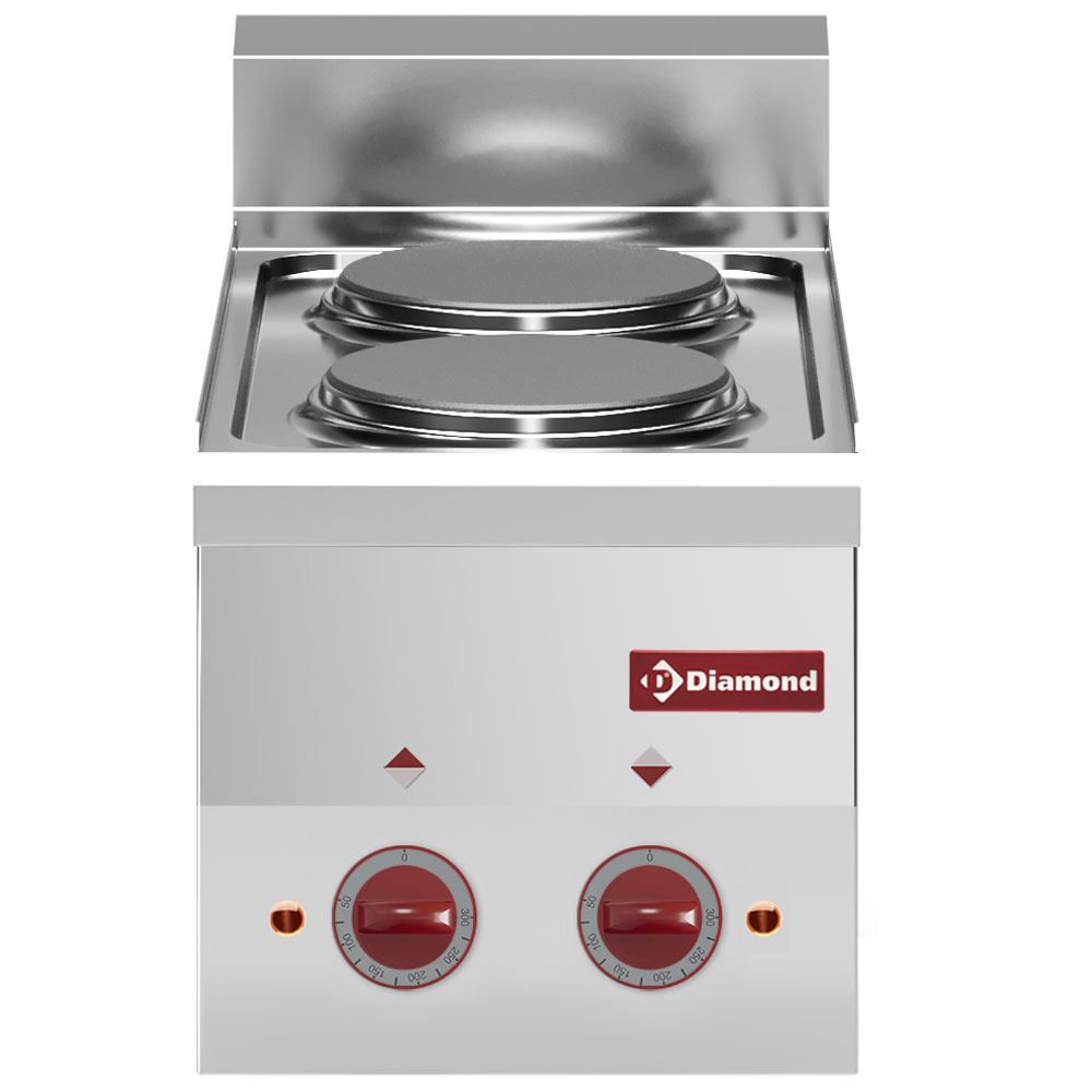 Diamond Kochserie PRO 600 Elektroherd 2 Kochplatten -Top-