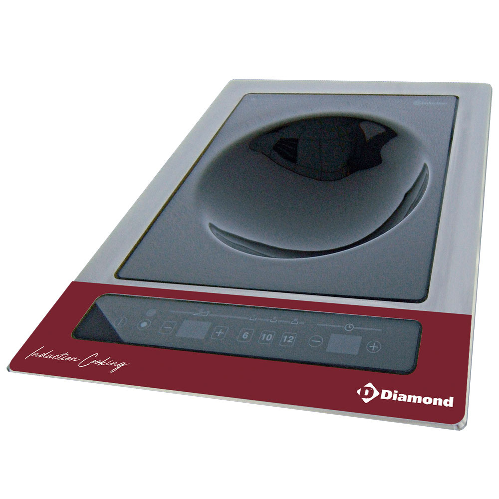 Diamond ELECTRIC Induktionsplatte "WOK zum Einbauen" 6000 W-TRI, Touch-Tasten
