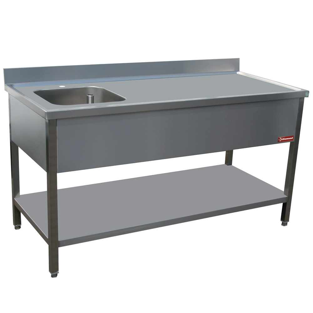 Diamond Chef Tisch Cheftisch 1 becken links 400x400xh275