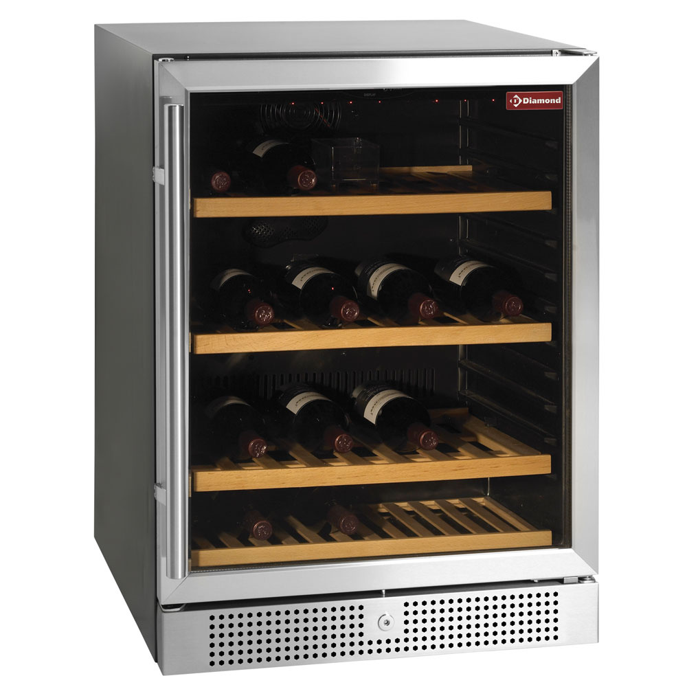 Diamond Weinschraenke Weinkeller Vitrine, belüftet, 160 Lt., BLACK