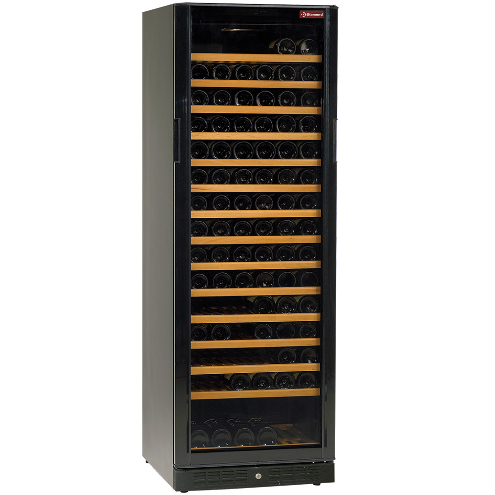 Diamond Weinschraenke Weinkeller Vitrine,belüftet, 375 Lt., BLACK