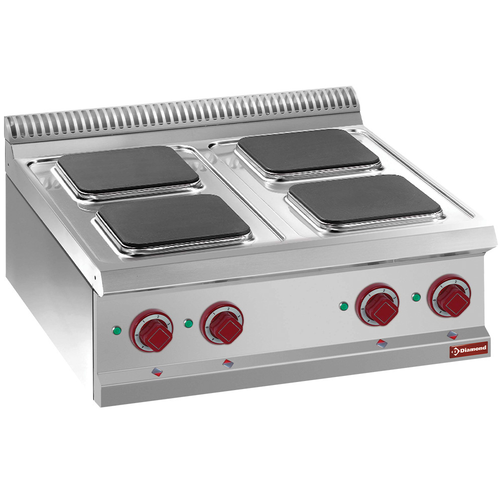 Diamond ELECTRIC Elektro Plattenherd mit 4 eckigen Platten - OBERPLATTE-