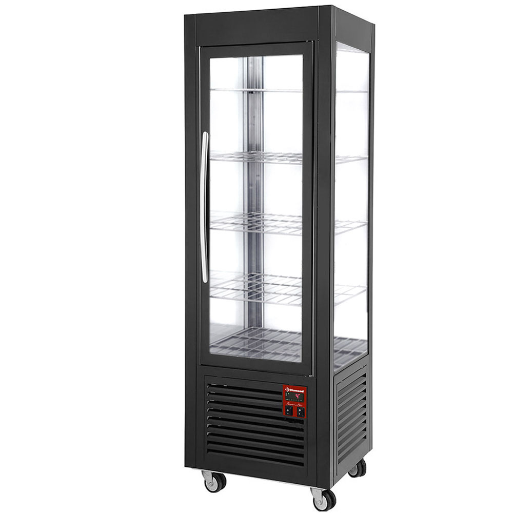 Diamond Vitrines T° positive & negative Panorama Vitrine, 5 rostablage, 360 LT, Schwarz