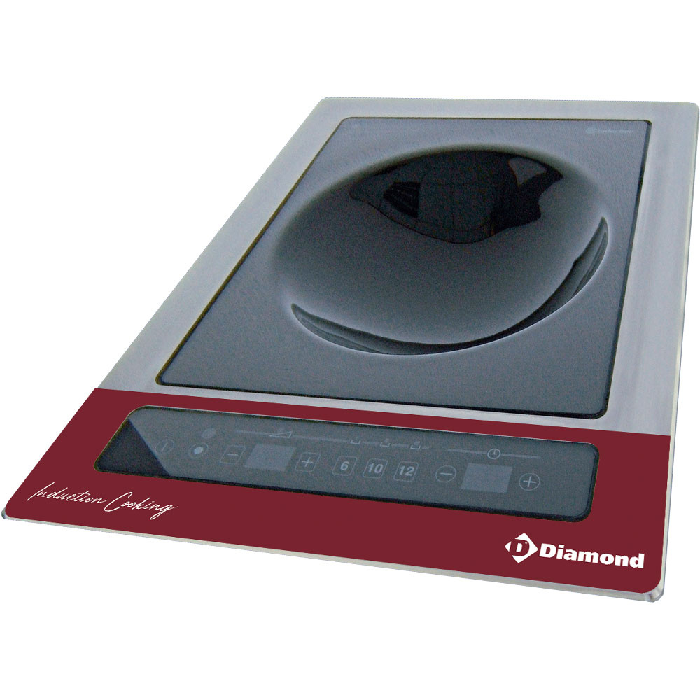 Diamond ELECTRIC Induktionsplatte "WOK zum Einbauen" 6000 W-TRI, Touch-Tasten