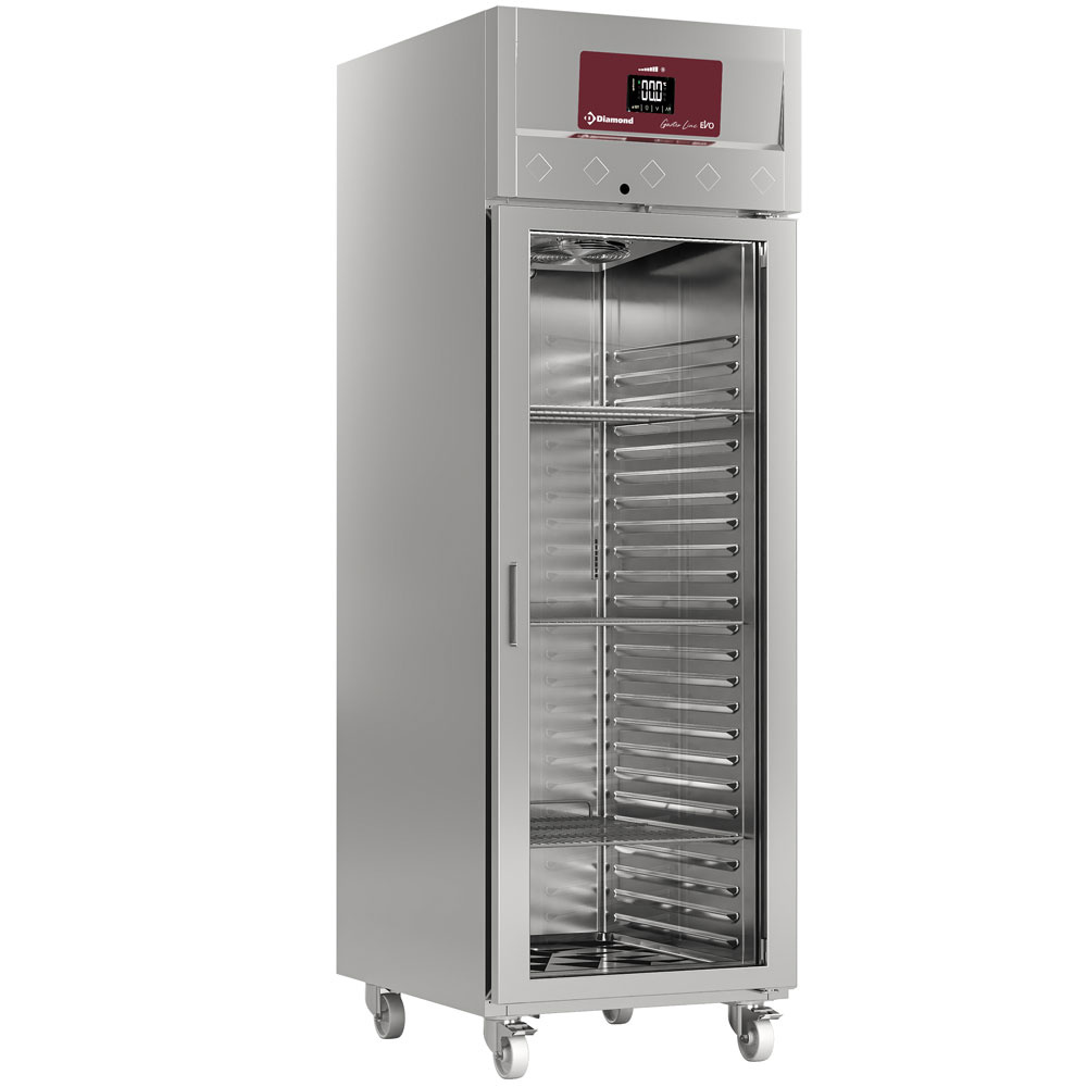 Diamond 700 Lt / GN 2/1 Umluftkühlschrank  700 Liter, 1 Glastür (GN 2/1), Auf Rädern