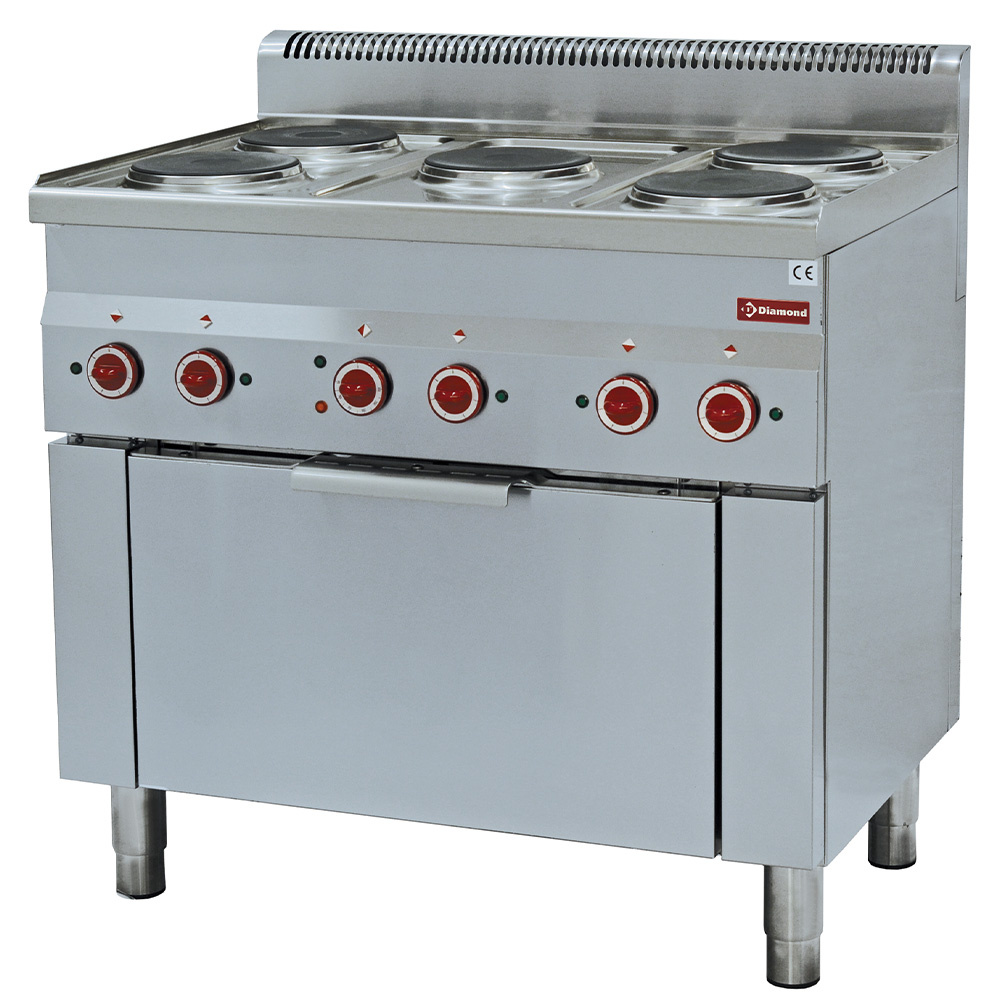 Diamond ELECTRIC Elektroherd 5 Kochplatten und Konvektionsbackofen GN1/1