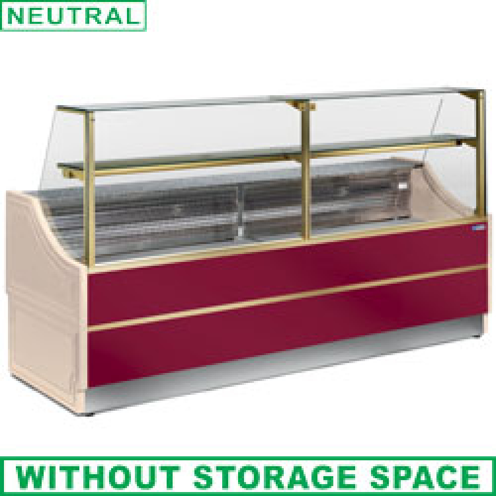 Diamond 1000 / VD / PASTRY Verkaufstheken neutrale gerade glasscheibe 90°, ohne Reservefach