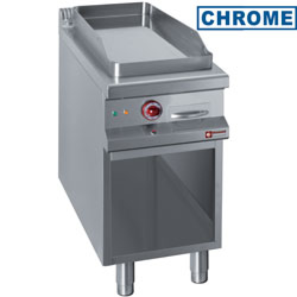 Diamond ELECTRIC Elektro Grillplatte glatt hartverchromt 50 µm auf offenem Unterschrank