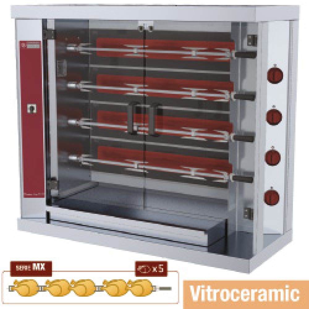 Diamond EL. Vitrocéramique Hähnchengrill Glaskeramik, 4 Spieße (20 Spiese)