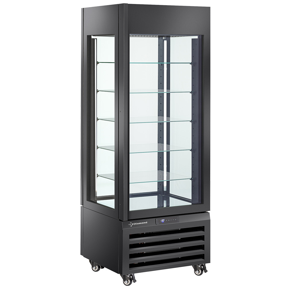 Diamond 440 Lt / PASTRY Volle Vitrine 440 Lt., 5 Glasstufen, belüftet - PASTRY - SCHWARZ