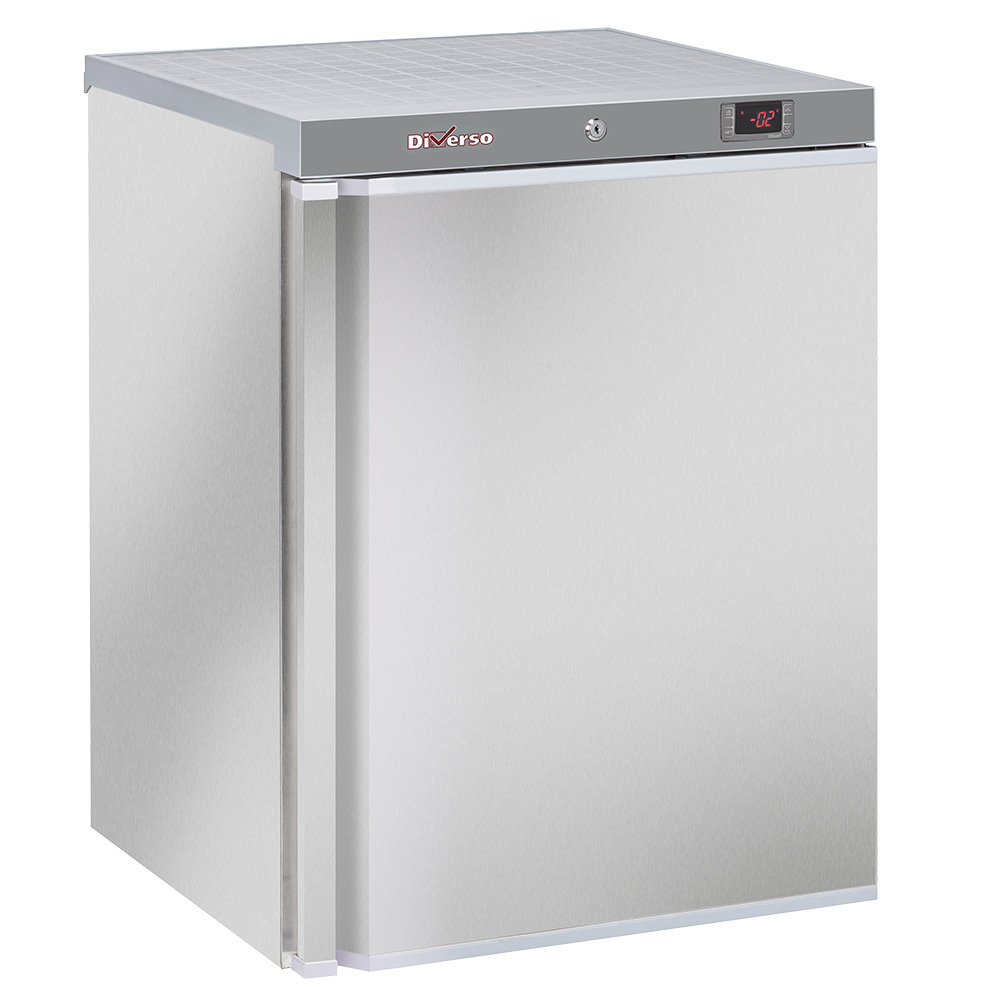 Diverso Kuehl/Gefrieschraenke Kühlschrank, belüftet, 200 Liter. aus Edelstahl