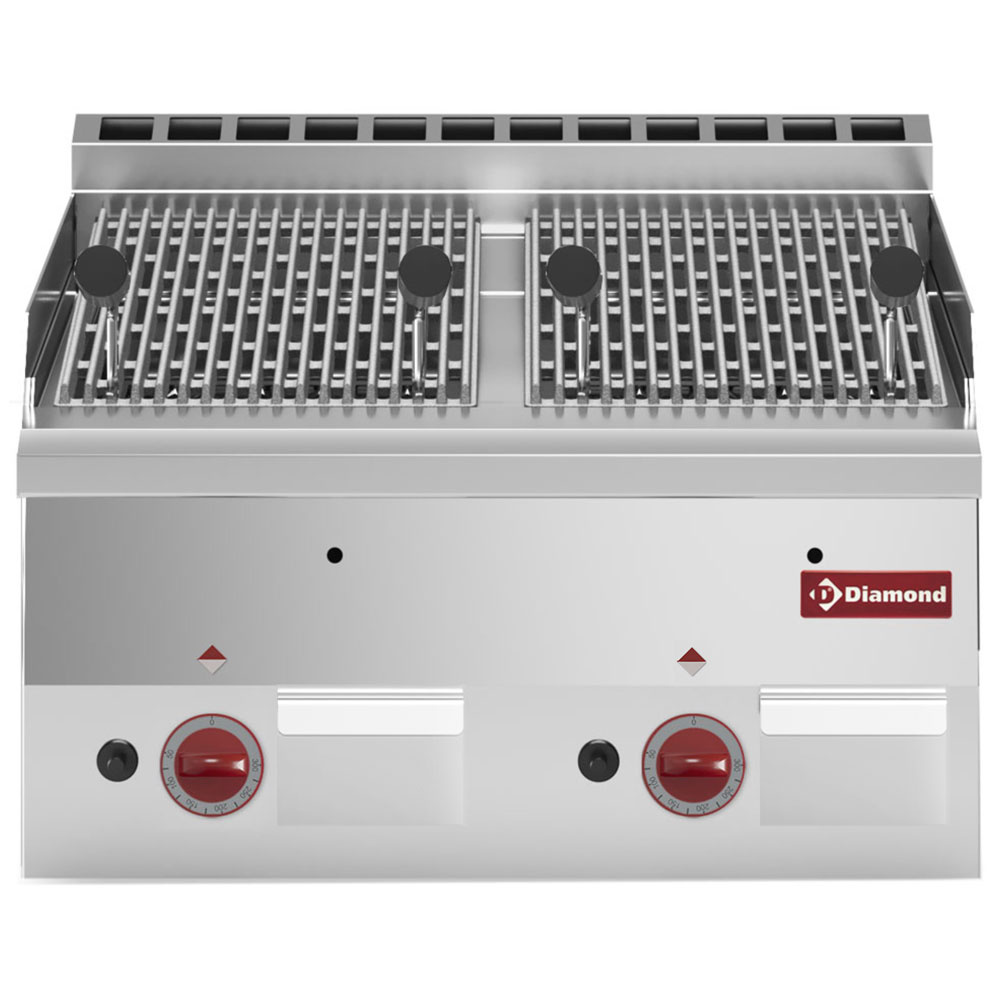 Diamond Kochserie PRO 600 Gas Lavasteingrill mit Rost aus Gusseisen -Top-