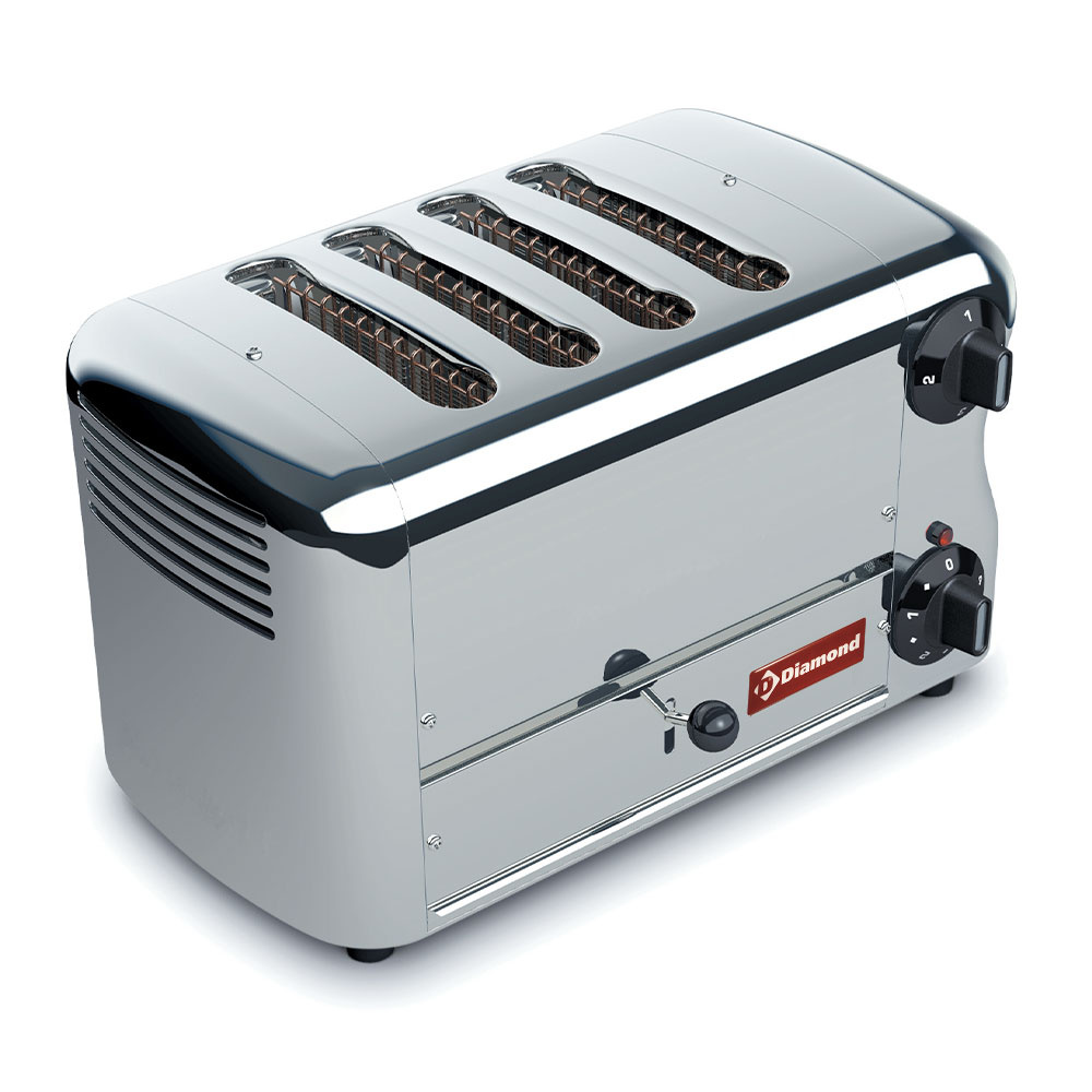 Diamond Toaster Elektro Toaster, 4 Scheiben - Silver
