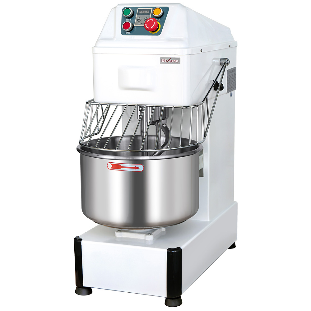 Diverso Spiralteigknetmaschine Spiralkneter, 20 Liter, Timer, auf Rollen