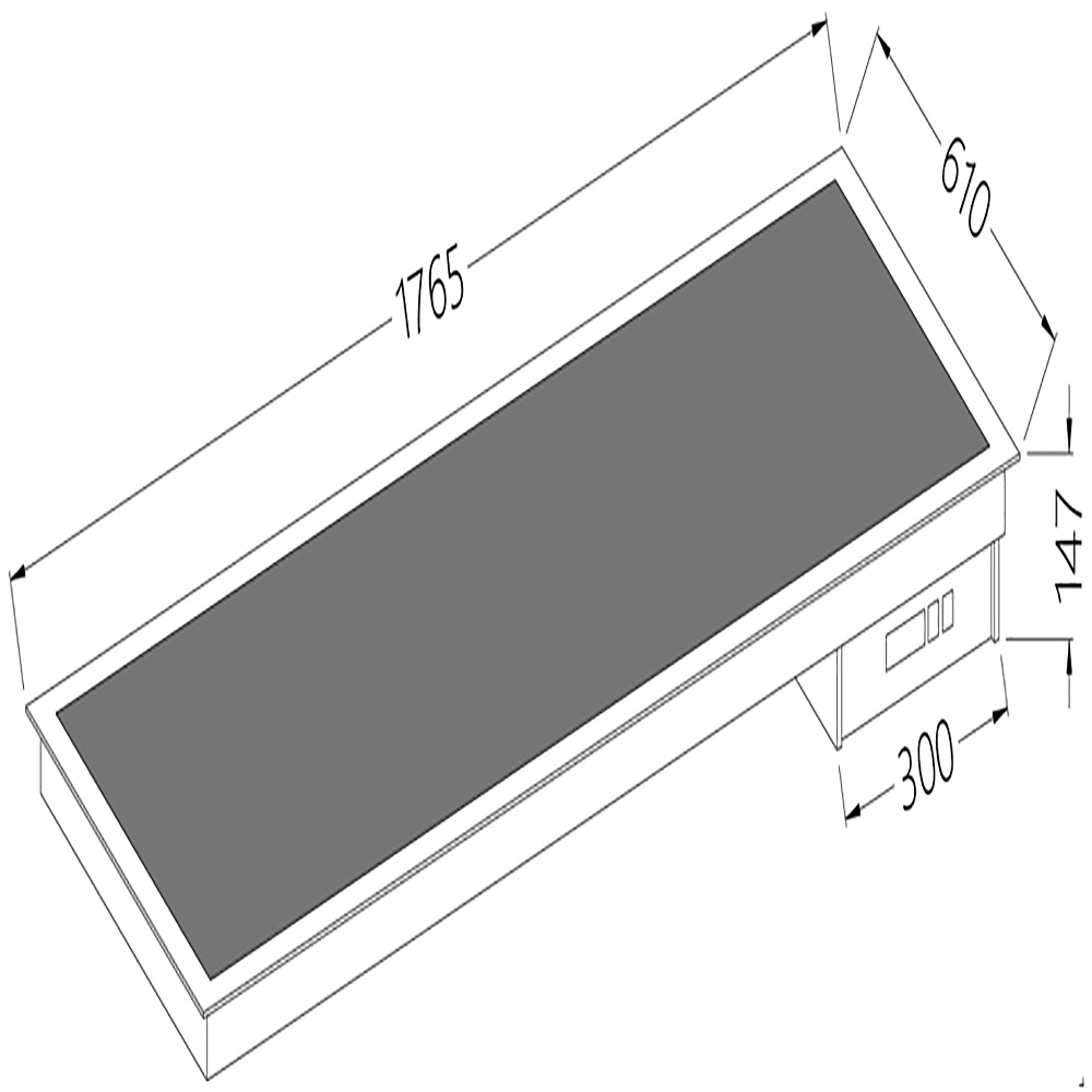 Diamond Self Drop In Element Glaskeramik Schwarz 5x GN 1/1