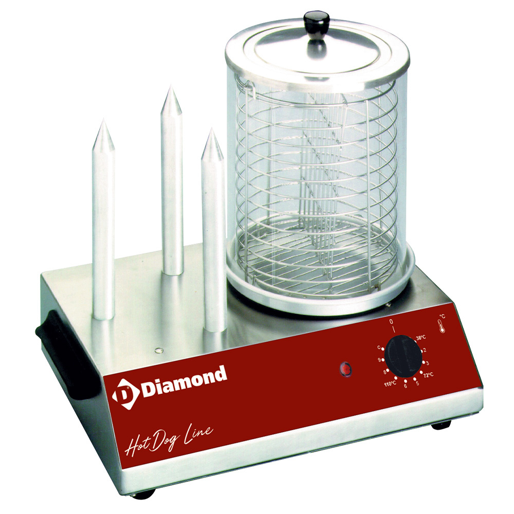 Diamond Hot-Dog Geräte Würstchenwärmer elektro mit 3 Heizspießen.