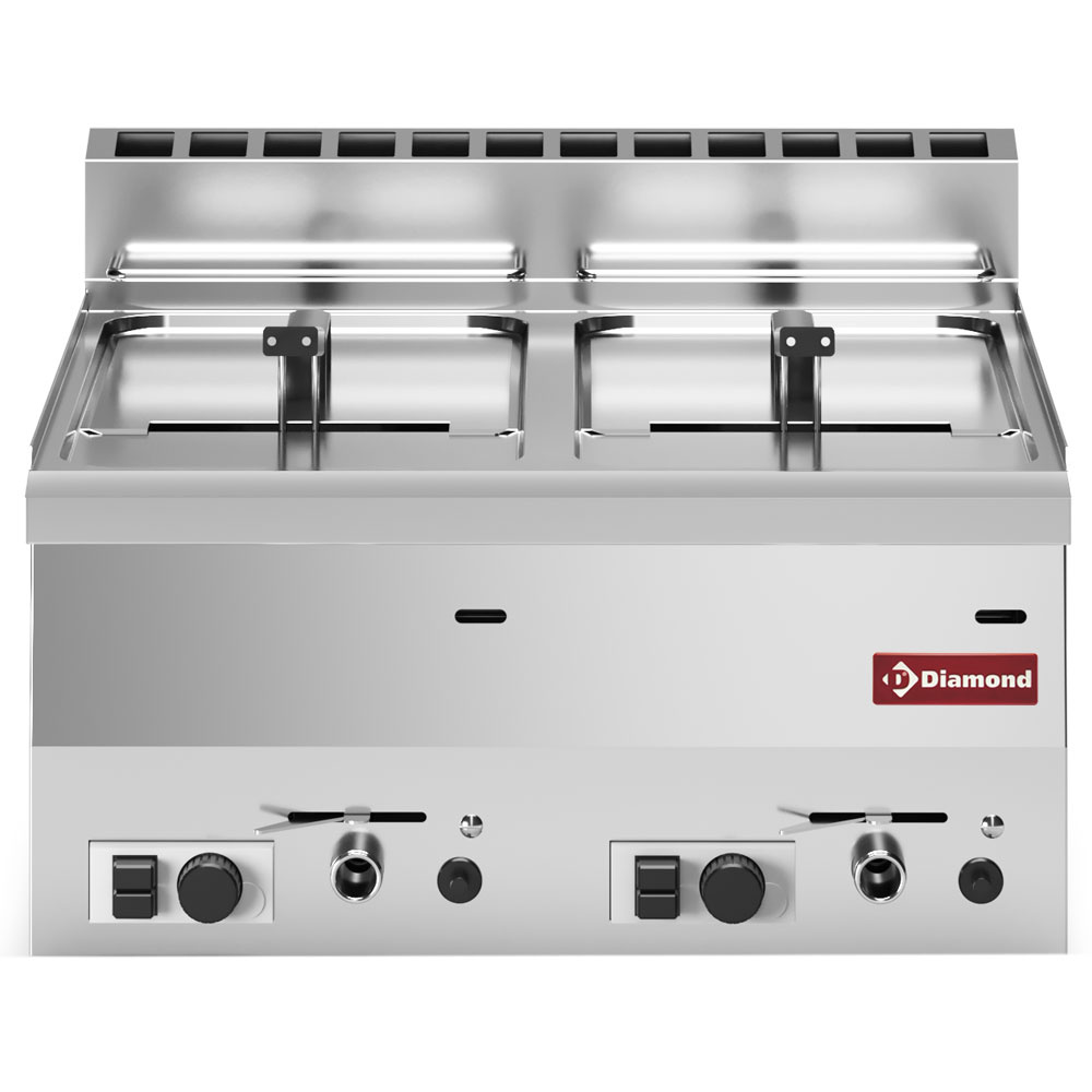Diamond Kochserie PRO 600 Gas Friteuse, 2 Becken 8 Liter -Top-