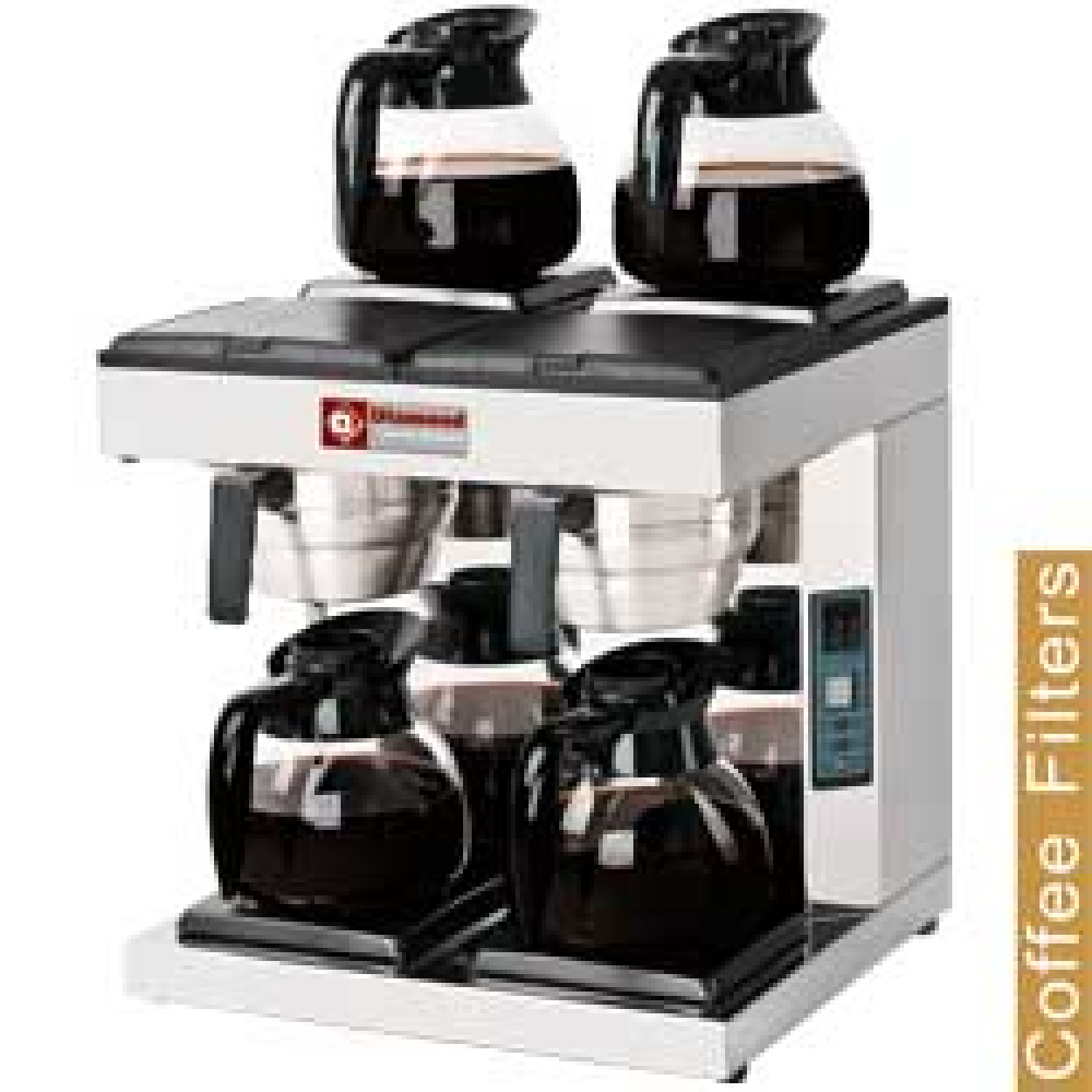 Diamond Kaffeemaschinen Filter Kaffeemaschine - 2-gruppig + 4 Wärmhalteplatten