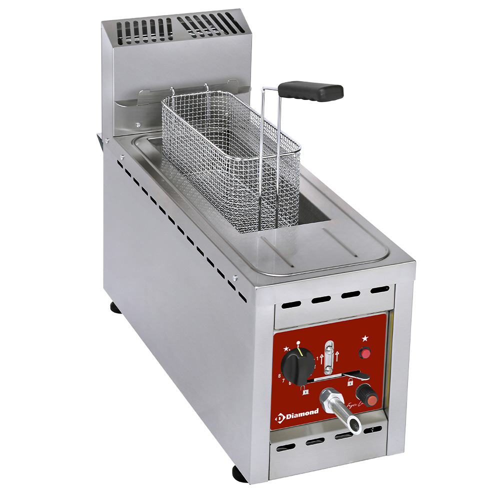 Diamond Friteusen Gas-Fritteuse, 1 Tank 8 Lit., TOP