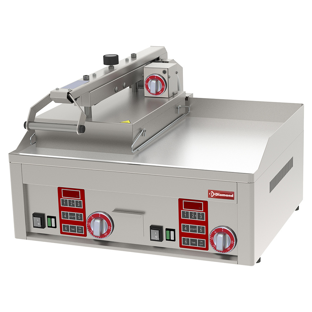 Diamond Grillplatten Glatte, verchromte Clam Grill, 3x 230/1V
