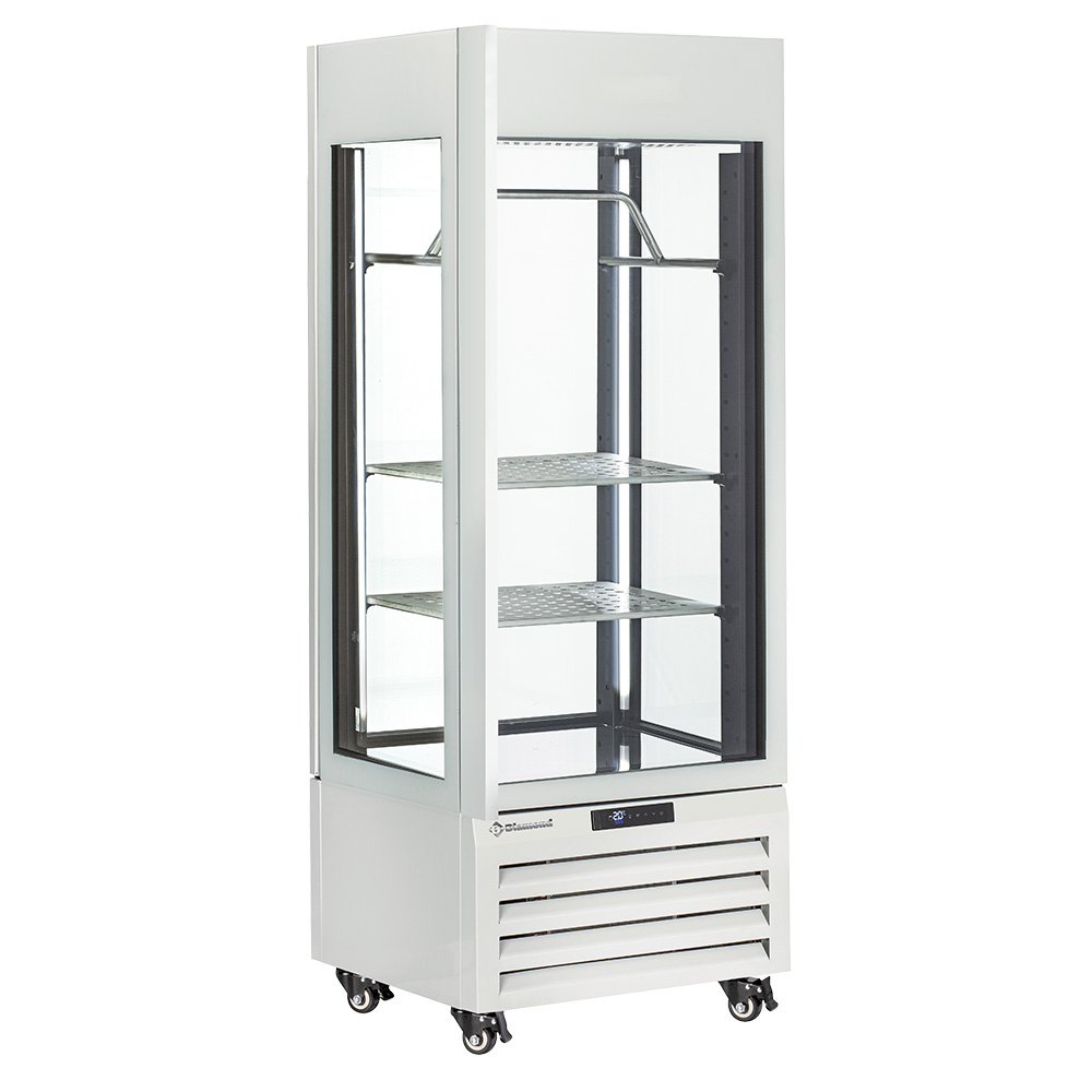 Diamond 440 Lt / MEAT Vollverglaste Vitrine" 440 l, 2 Regale & Fleischstange, belüftet - MEAT - WEISS