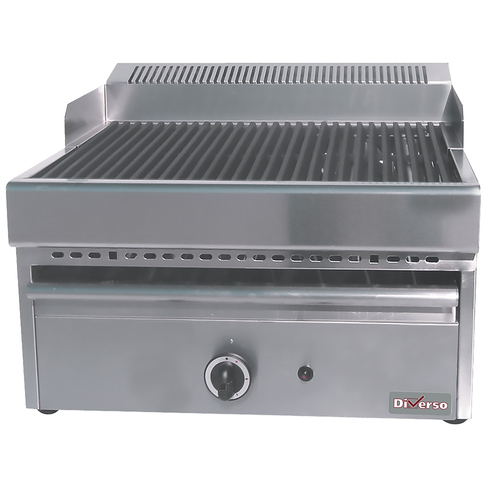Diverso Vapor Grill Gas Vaporgrill mit Grillrost aus Gusseisen -Top-