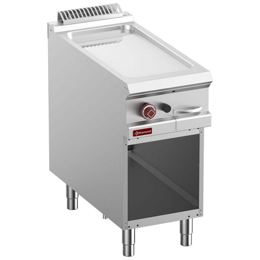 Diamond Kochserie 900 Gas-Grillplatte, glatt, verchromt, Modul 1/2, offener Unterbau