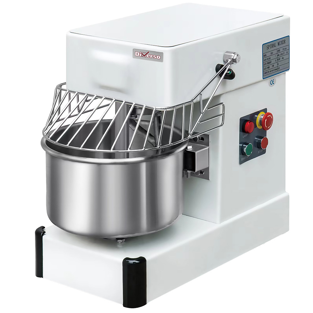 Diverso Spiralteigknetmaschine Spiralkneter, 10 Liter, auf Rollen